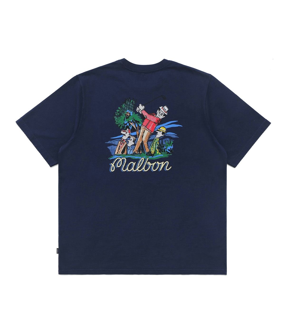 Malbon Golf T-shirt Players SS Pocket Navy