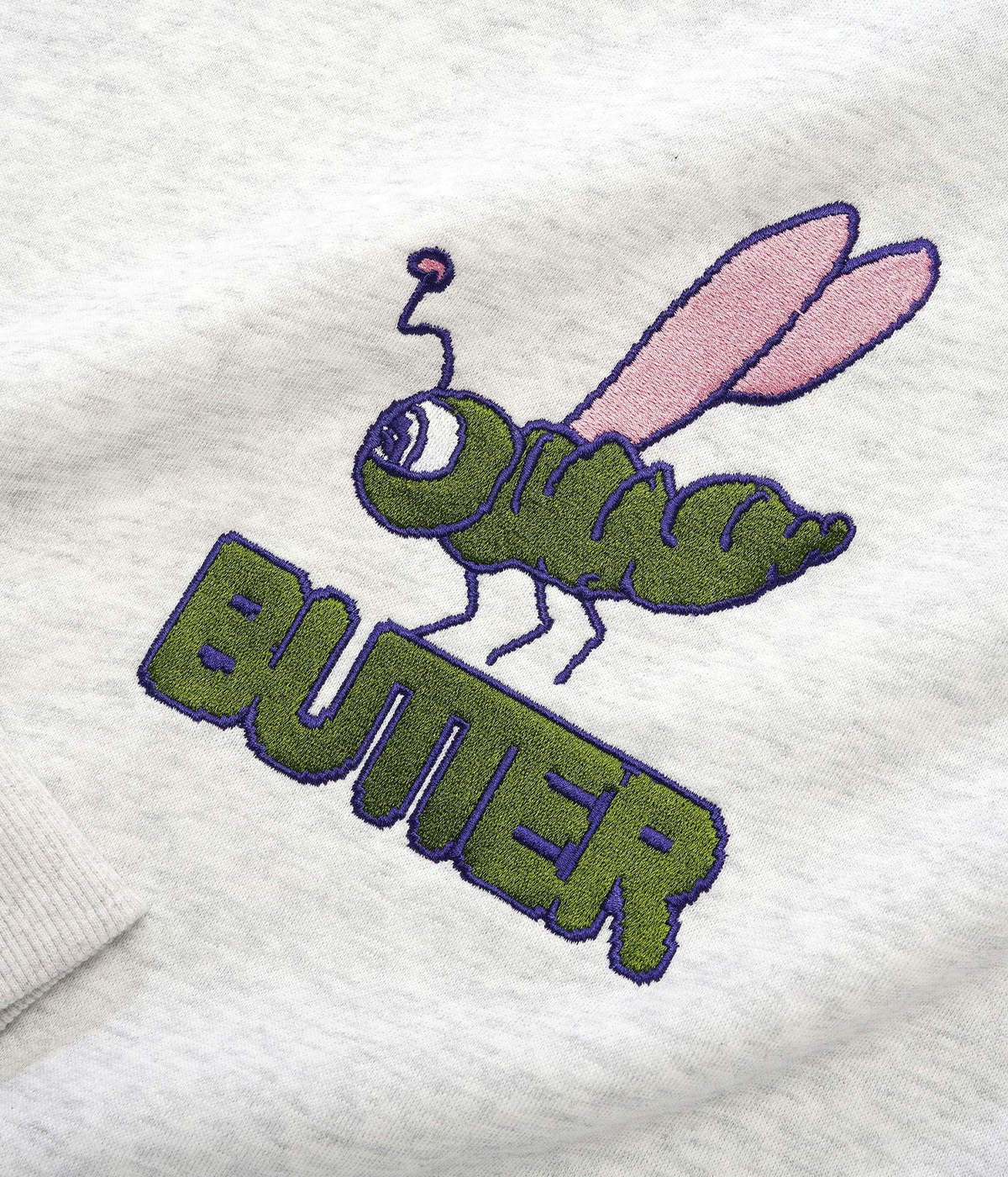 Butter Goods Dragonfly Embroidered Pullover Hoodie Ash Grey 2