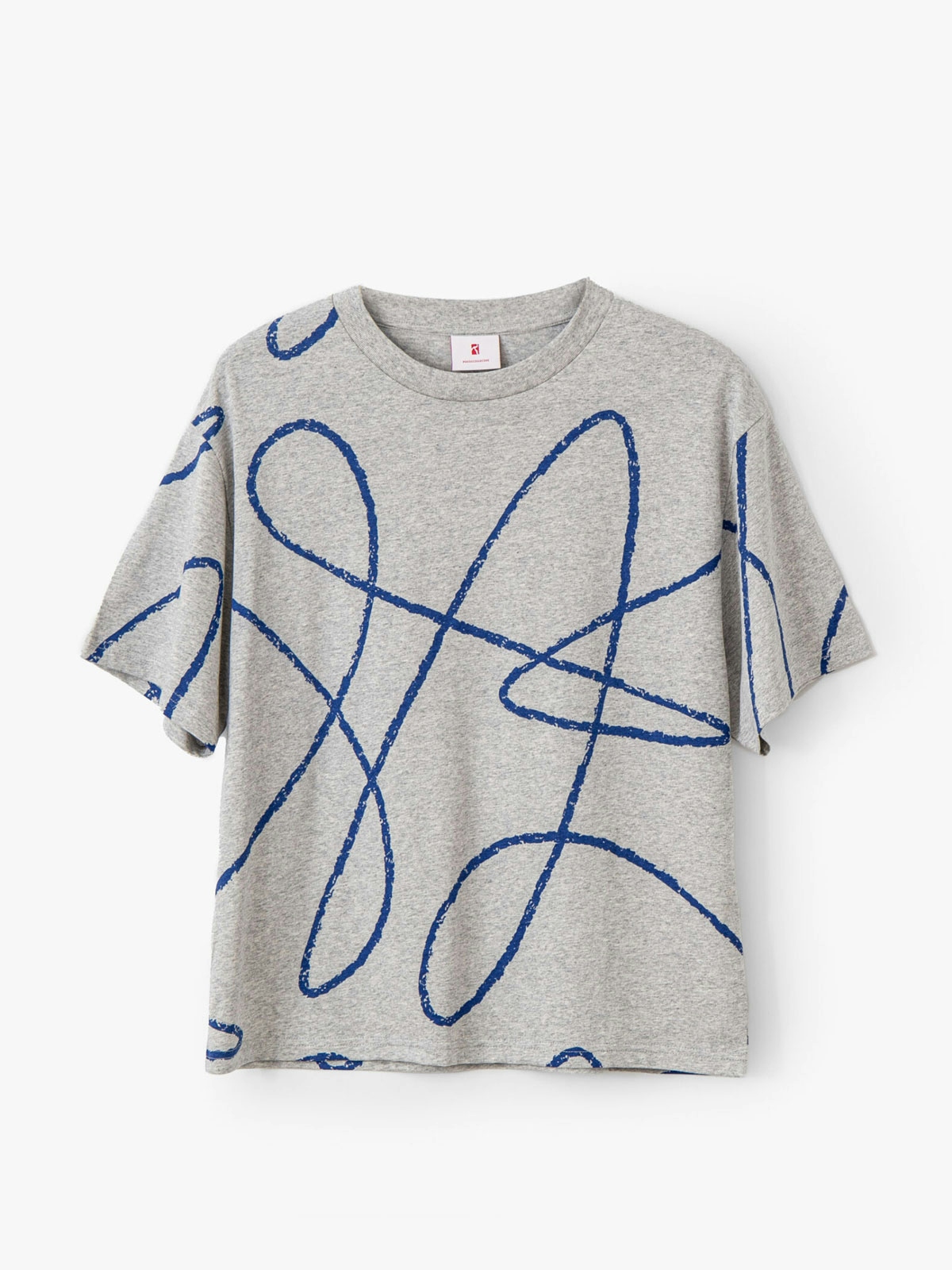 Poetic Collective Doodle Pattern T-shirt Heather Grey 1