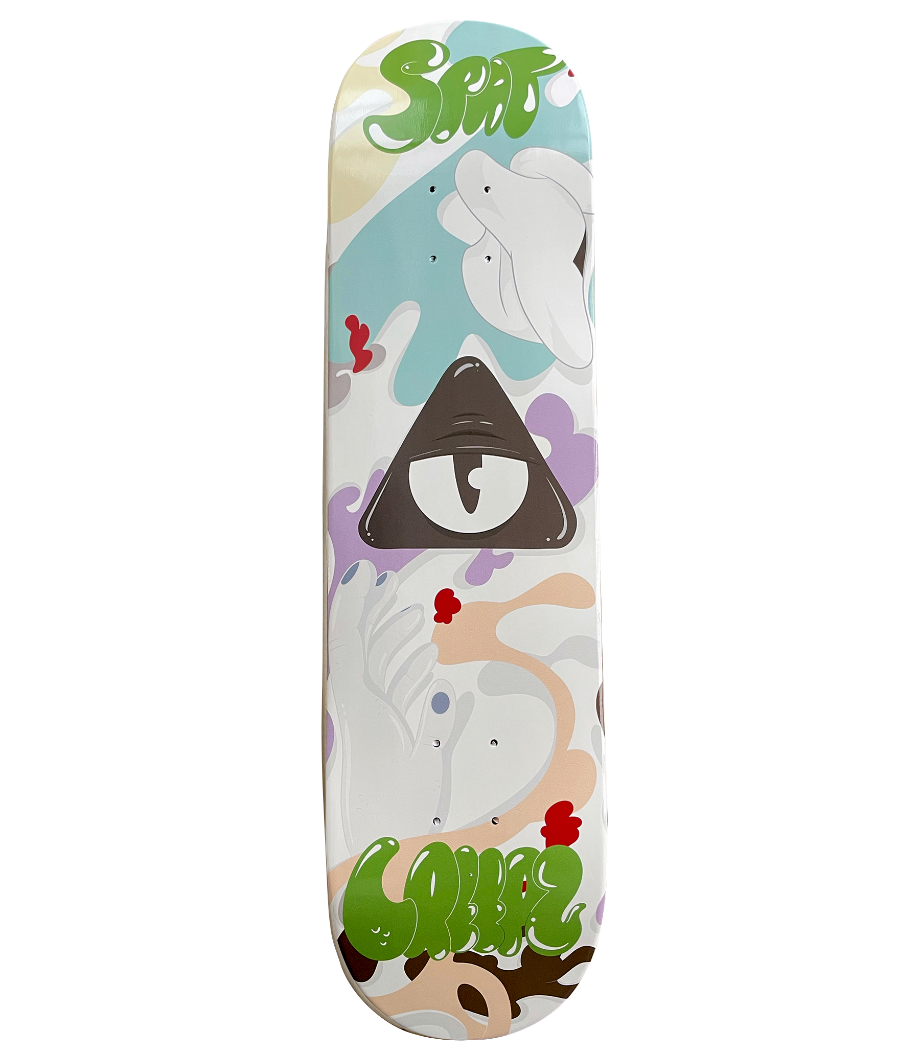 STR337 Cold Blooded Creepz x Spat Skateboard - 8" Classic white 1
