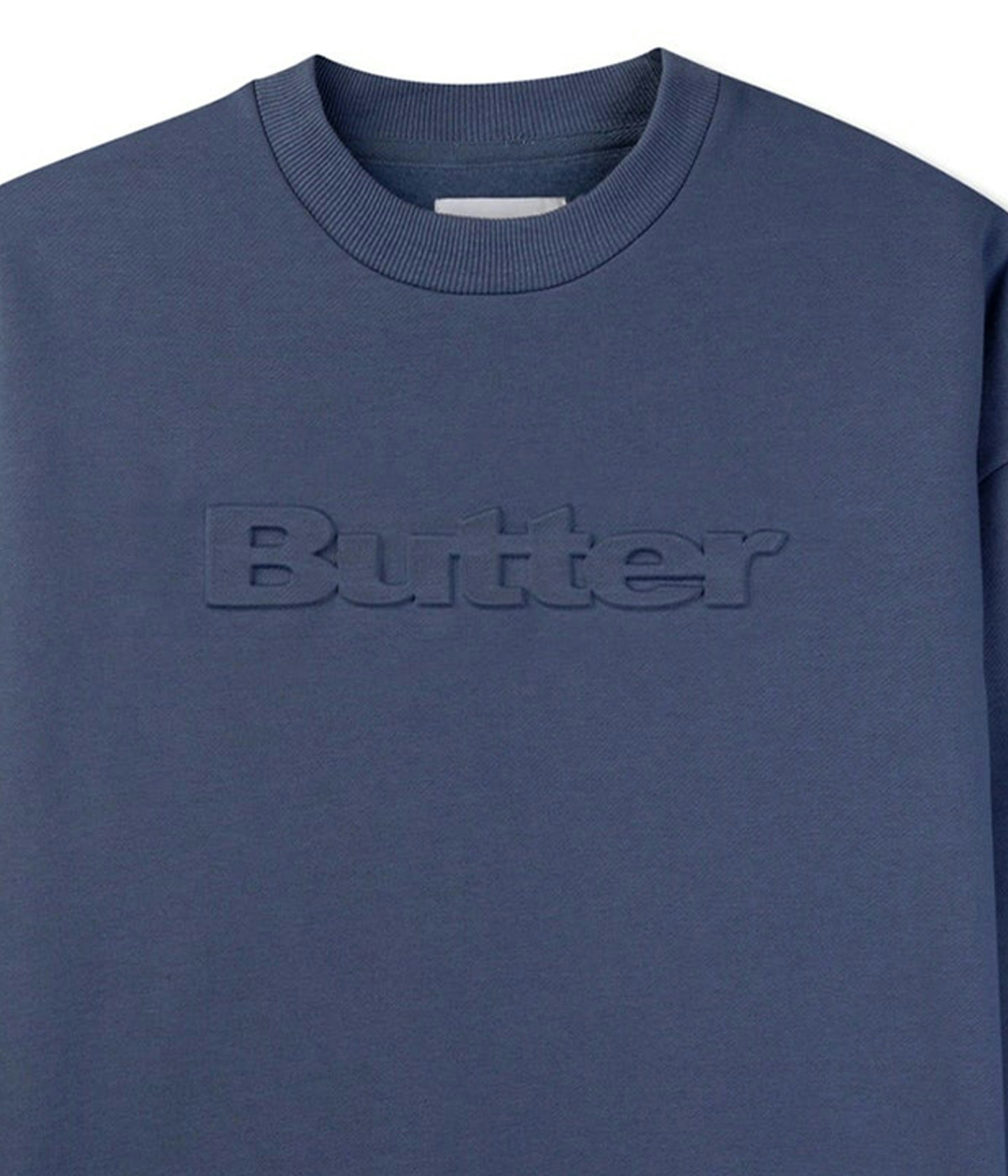 Butter Goods Embossed Logo Crewneck Sweater Denim 2