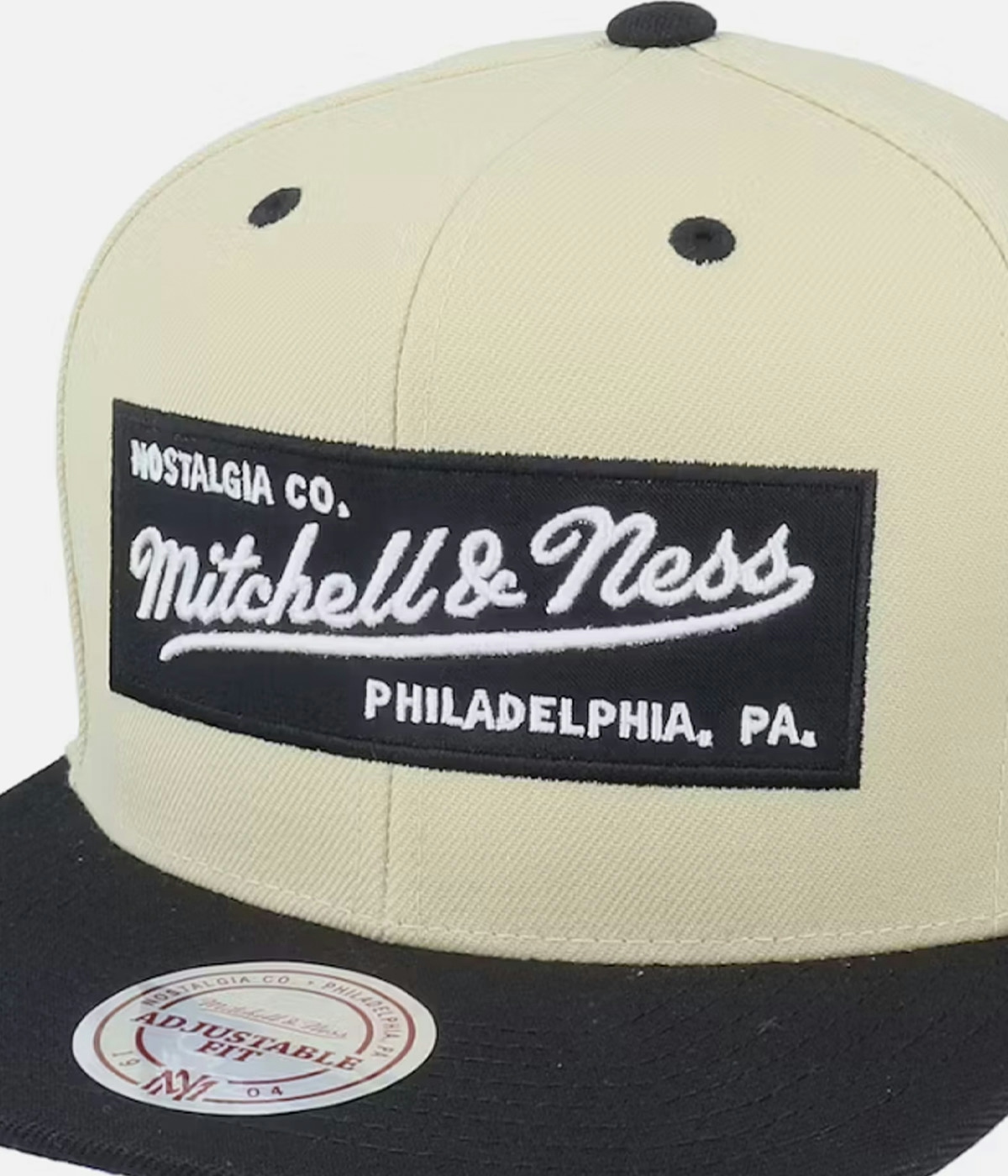 Mitchell & Ness Box Logo Snapback Cap Khaki/Black 2