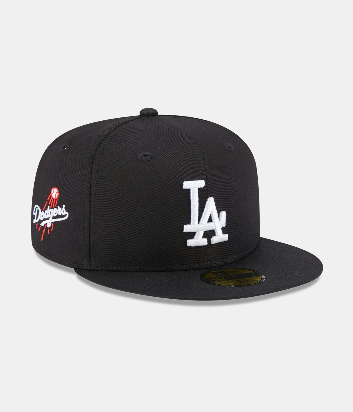 New Era Team Side Patch 59fifty Los Angeles Dodgers Cap Black 1