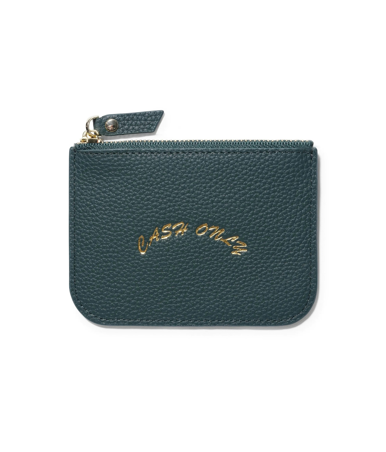 Cash Only Leather Zip Wallet Emerald 1