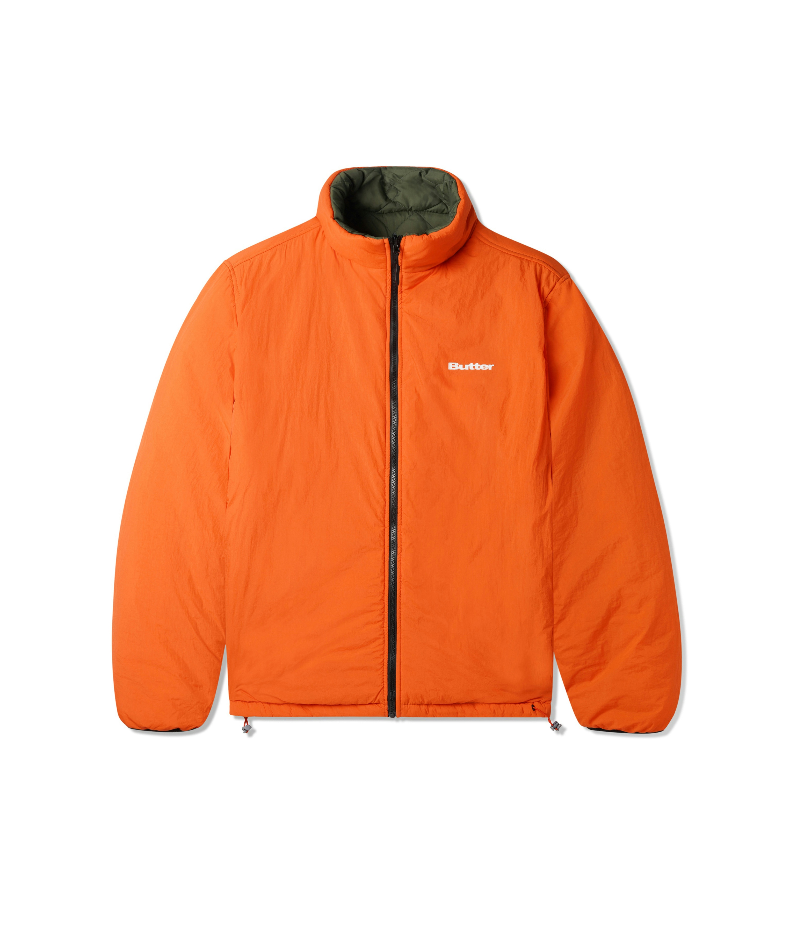 Butter Goods Chainlink Reversible Puffer Jacket Army/Orange 2
