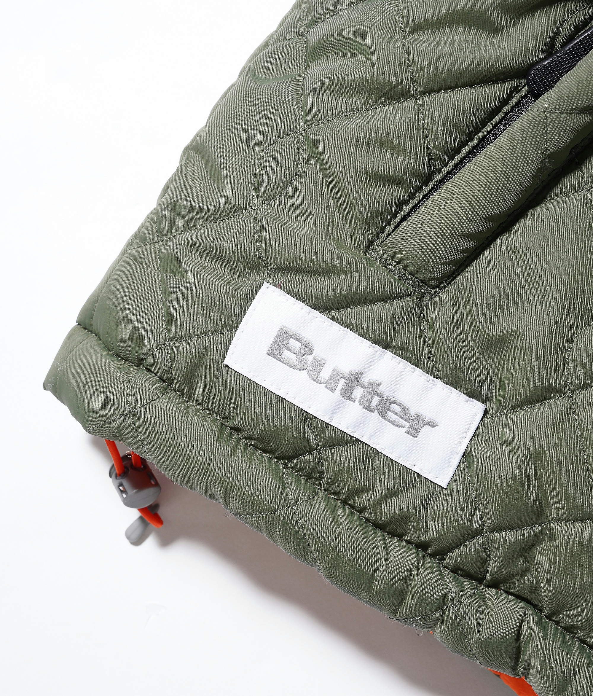 Butter Goods Chainlink Reversible Puffer Jacket Army/Orange 3