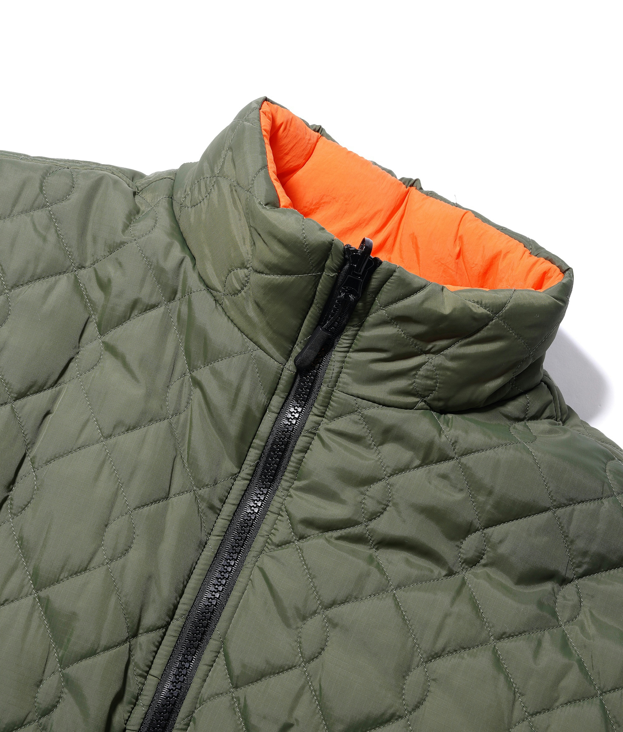 Butter Goods Chainlink Reversible Puffer Jacket Army/Orange 5