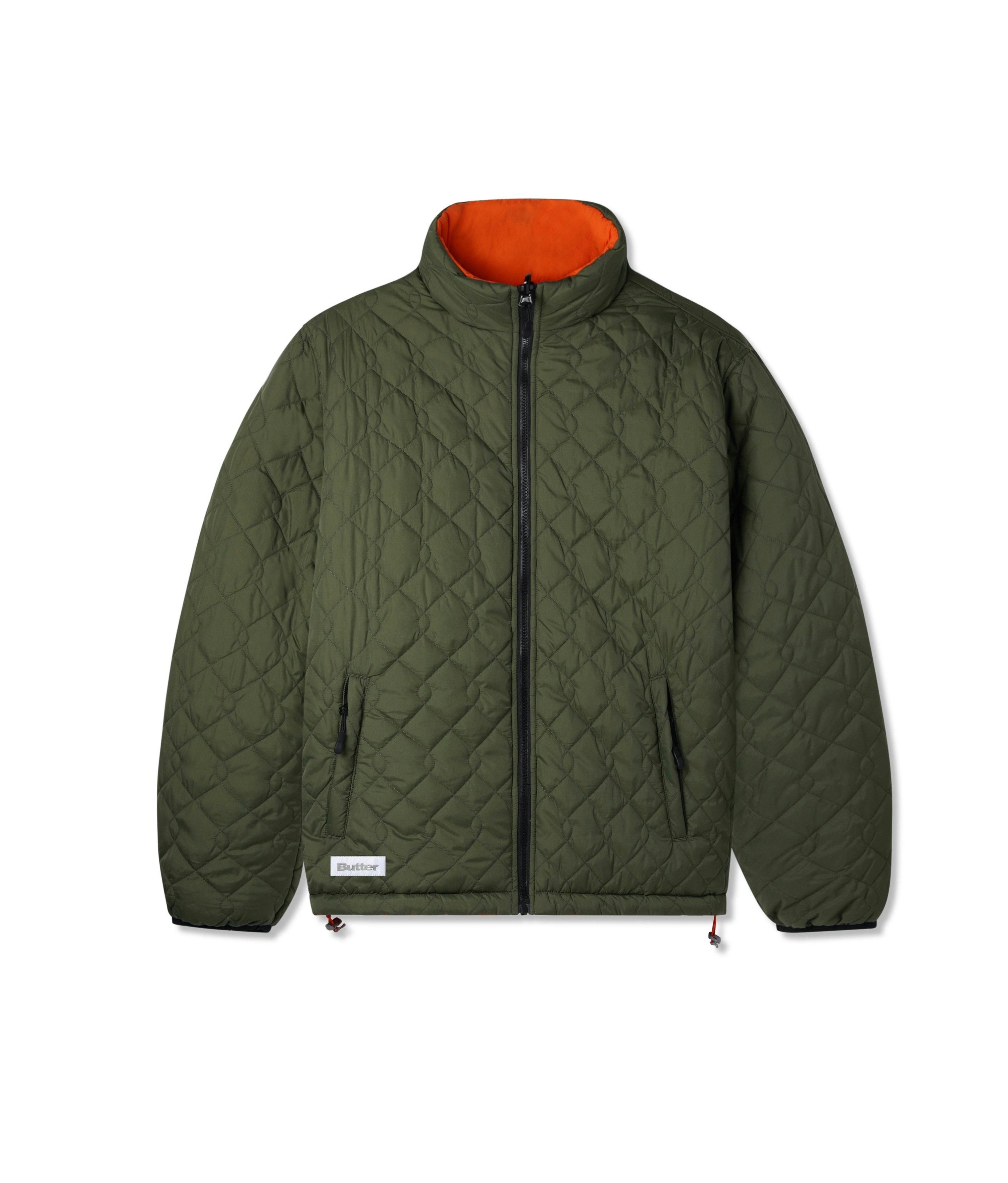 Butter Goods Chainlink Reversible Puffer Jacket Army/Orange 1