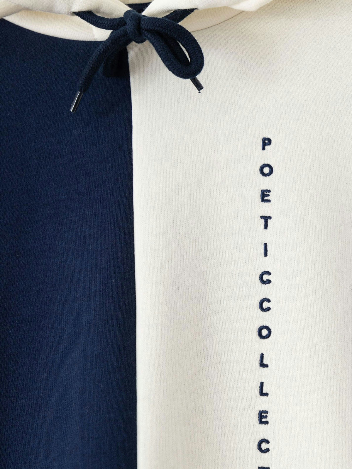 Poetic Collective Block Color Hoodie Off White/Navy 2