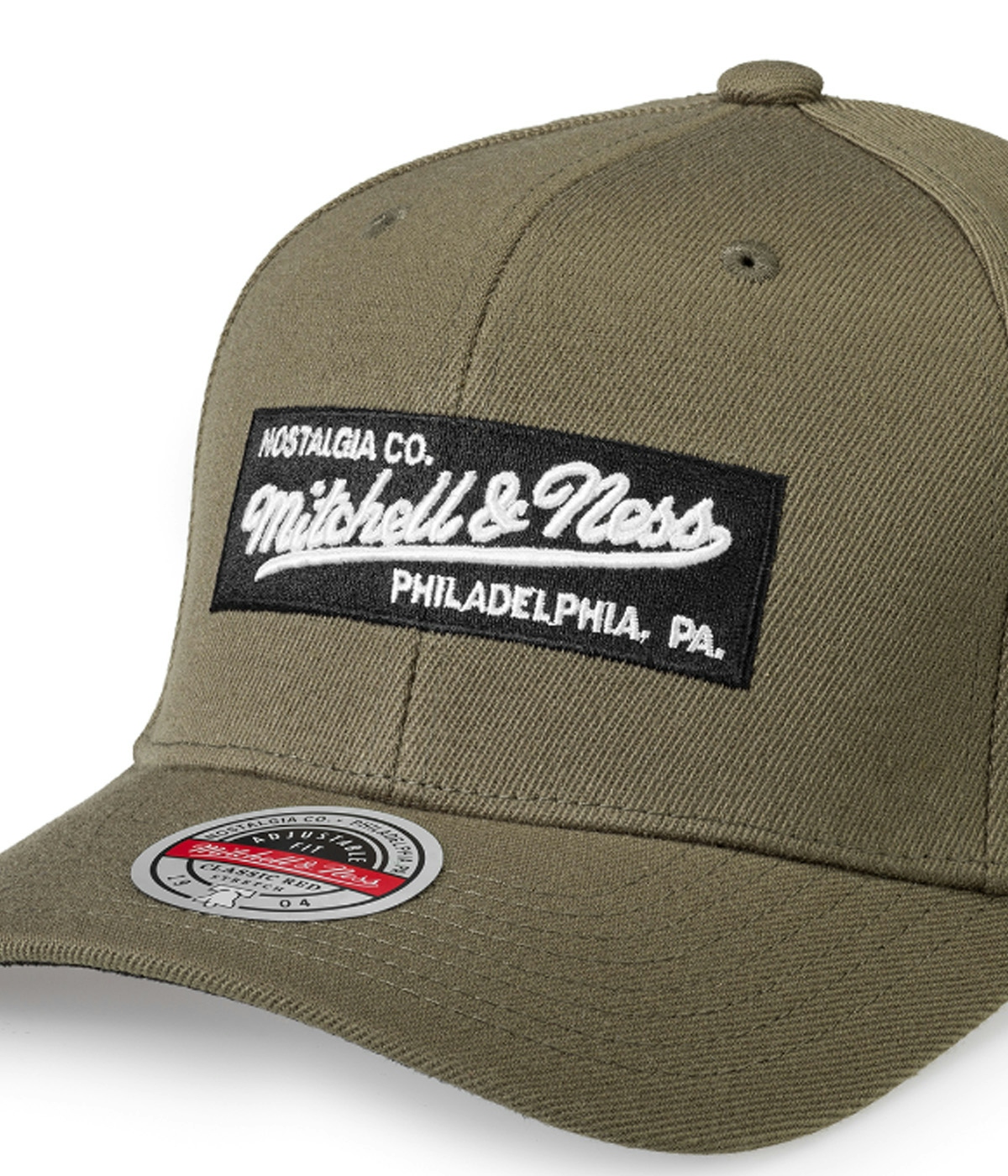Mitchell & Ness Box Logo Classic Red Cap Olive 2
