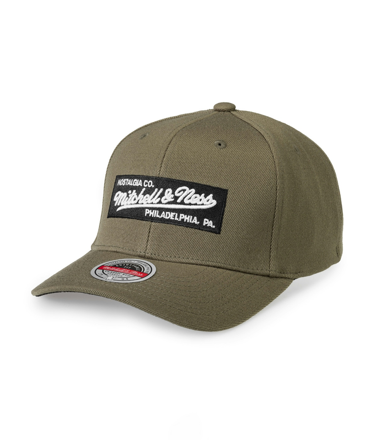Mitchell & Ness Box Logo Classic Red Cap Olive 1