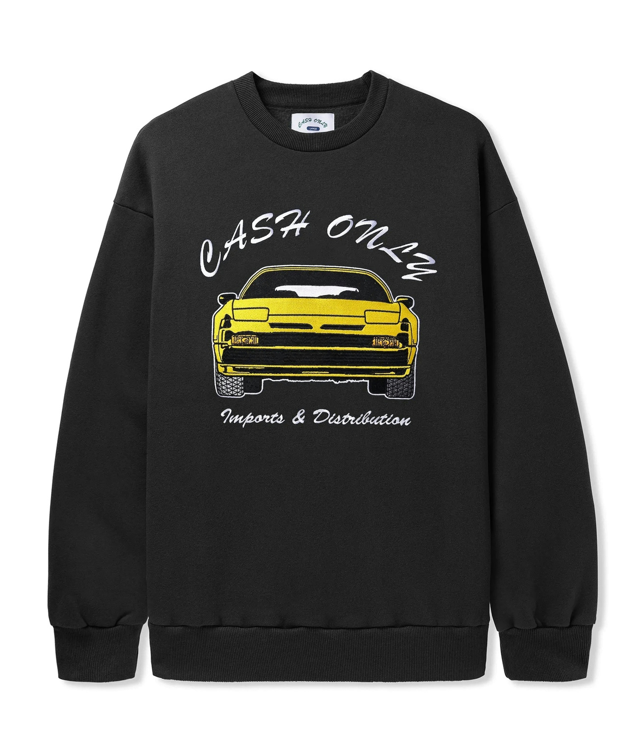 Cash Only Car Embroidered Sweater Black 1