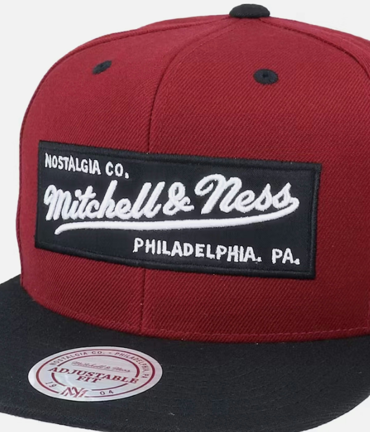 Mitchell & Ness Box Logo Snapback Cap Burgundy 2