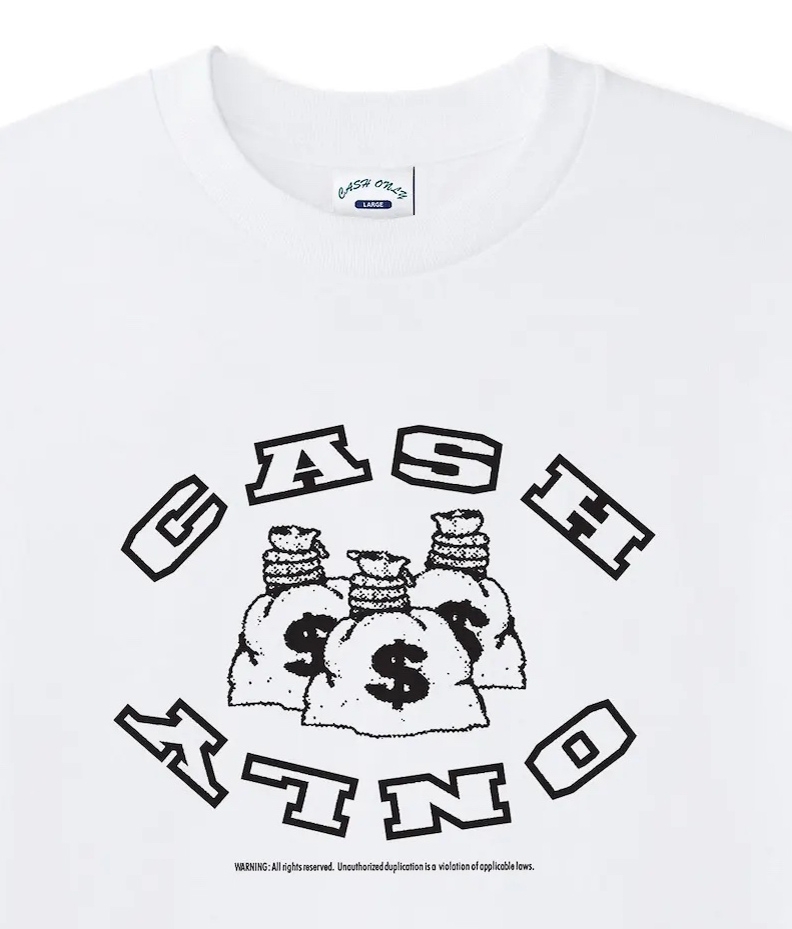 Cash Only Money Bag T-shirt White 2