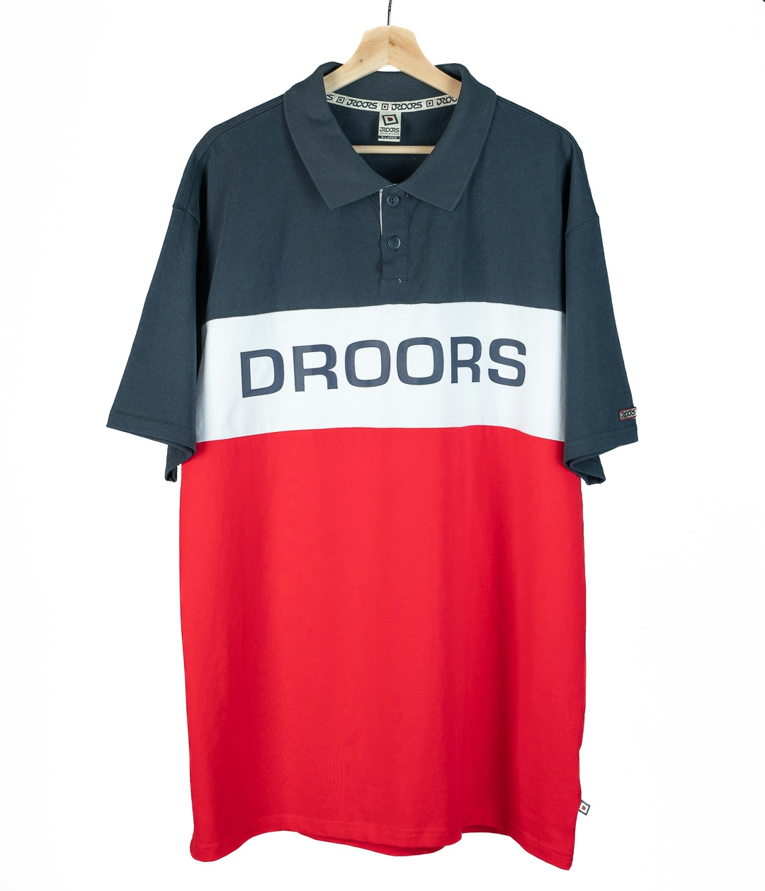 Vintage & Second Hand Droors Athletics - Logo Polo Shirt Red/White/Blue 1