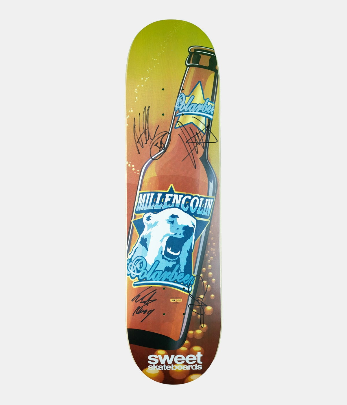 Vintage & Second Hand Skateboard Autographed Millencolin 58 Polarbeer 8" Multi 1