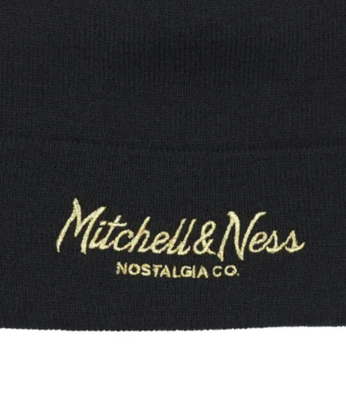 Mitchell & Ness Pinscript Cuff Knit Beanie Black/Gold 2