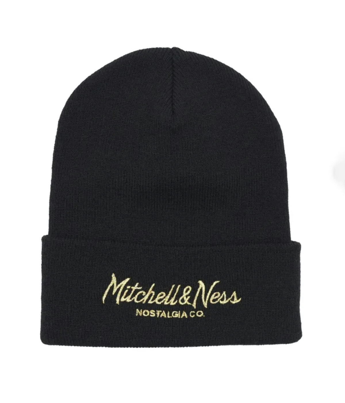 Mitchell & Ness Pinscript Cuff Knit Beanie Black/Gold 1